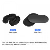 Exercise Core Sliders, Oval Glider Discs with Feet Covers, Dual Sided Usage in Home Gym for Full Body Workout