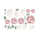 Creative Peony Flower Blossoming Peony Personality Combination Home Bedroom Decoration Romantic self-Adhesive Wall Stickers