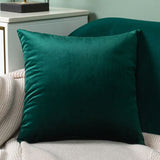 Velvet Emerald Green Throw Pillow Covers Pack of 2 Soft Decorative Square Cushion Covers for Couch Sofa Bed Livingroom Car,40x40Cm