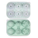 4Pack Ice Molds ，Silicone Ice Mold Set - Rose, Diamond, and Sphere Shape，Easy Release Ice Ball for Cocktails & DIY Drinks