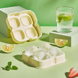 Tray Making Mold with Shaped Small Ice Cubes Silicone Round Cube Flower Shape for Chilling Whiskey Cocktail Bourbon Juice （2pcs）