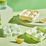 Tray Making Mold with Shaped Small Ice Cubes Silicone Round Cube Flower Shape for Chilling Whiskey Cocktail Bourbon Juice （2pcs）