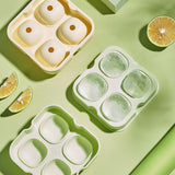 Tray Making Mold with Shaped Small Ice Cubes Silicone Round Cube Flower Shape for Chilling Whiskey Cocktail Bourbon Juice （2pcs）