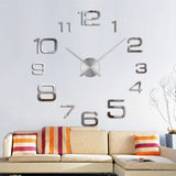 3D Clock Hands, DIY Large Clock Hands Needles Wall Clocks 3D Home Art Decor Quartz Clock Mechanism Accessories (Silver)