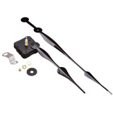 High Torque Quartz Clock Movement Clock Replacement Mechanism with  Long Spade Hands for DIY Clock (Black）