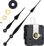 High Torque Quartz Clock Movement Clock Replacement Mechanism with  Long Spade Hands for DIY Clock (Black）