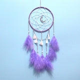 Nice Dream Grey Dream Catchers, Room Nursery Decor for Girls Boys, Handmade Feather Wall Decor Home Ornaments Craft （4pcs）