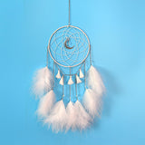Nice Dream Grey Dream Catchers, Room Nursery Decor for Girls Boys, Handmade Feather Wall Decor Home Ornaments Craft （4pcs）