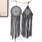 Black Dream Catchers for Kids Bedroom Handmade Lace Boho Wall Art Hanging Ornament Gift Living Room Dorm Decoration（2pcs）