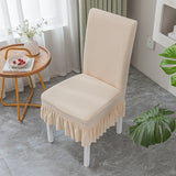 Easy-Going Dining Chair Covers Stretch Parsons Chair Slipcover with Skirt Chair Covers for Dining Room Restaurant Banquet (3 PCS)