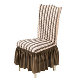 Chair Covers for Dining Room, Kitchen Stretch 3D Chair Slipcovers with Skirt, Removable Washable Soft Chair Seat Cover for Home