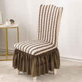 Chair Covers for Dining Room, Kitchen Stretch 3D Chair Slipcovers with Skirt, Removable Washable Soft Chair Seat Cover for Home