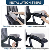 2pc Memory Foam Arm Rest Office Chair Armrest Pads and Elevated Sloped Armrest - Universal Cushion Covers for Armrest and Elbow Relief