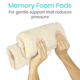 2pc Memory Foam Sheepskin Pad for Office & Transport Chair - Soft Support Cushion Accessories for Padded Arm Rest, Kids, Adults
