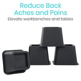 4pc Bed Risers Heavy Duty - Bed Lifts Risers - Dorm Bed Risers for Bed Frame - Leg Extension Elevator - Stackable Platform Blocks