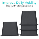 4pc Bed Risers Heavy Duty - Bed Lifts Risers - Dorm Bed Risers for Bed Frame - Leg Extension Elevator - Stackable Platform Blocks