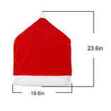 2 PCS Red Hat Dining Chair Slipcovers，Christmas Chair Back Covers Kitchen Chair Covers for Christmas Holiday Festival Decoration