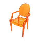 Modern Acrylic Stacking Kitchen and Dining Room Arm Chair in Pink - Fully Assembled
Acrylic Stacking Four Dining Armchairs