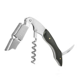 Sommelier Waiter Corkscrew Spring Loaded Double Lever Wine Opener Waiter’s Bartender Accessory, Stainless Steel and Wood,Set of 2