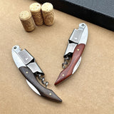 Sommelier Waiter Corkscrew Spring Loaded Double Lever Wine Opener Waiter’s Bartender Accessory, Stainless Steel and Wood,Set of 2