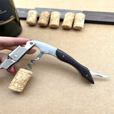 Sommelier Waiter Corkscrew Spring Loaded Double Lever Wine Opener Waiter’s Bartender Accessory, Stainless Steel and Wood,Set of 2