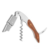 Sommelier Waiter Corkscrew Spring Loaded Double Lever Wine Opener Waiter’s Bartender Accessory, Stainless Steel and Wood,Set of 2
