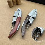 Sommelier Waiter Corkscrew Spring Loaded Double Lever Wine Opener Waiter’s Bartender Accessory, Stainless Steel and Wood,Set of 2