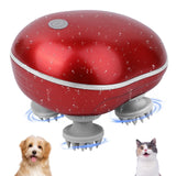 Cat Massager, Electric Pet Massager for Indoor Cats and Dogs with 4 Rotatable Massage Heads, Three Modes Cordless Head Massager