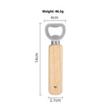 2 Pcs Wood Wine Bottle Opener Stainless Steel Bottle Opener Wood Handheld Heavy Duty Bartender Bottle Openers Cider Bottle