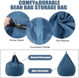 Bean Bag Chair Cover for Kids Adults (No Filler), Soft Lazy Sofa Bed Cover Washable Storage Bean Bag Cover for Living Room-2pcs