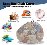Bean Bag Chair Cover for Kids Adults (No Filler), Soft Lazy Sofa Bed Cover Washable Storage Bean Bag Cover for Living Room-2pcs