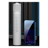 Wireless Bluetooth Portable Hand-Held Microphone Noise Reduction Colorful Light Karaoke for Home KTV Audio Conference B