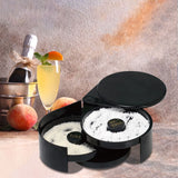 3 Tier Bar Glass Rimmer Bartender Tool | 3-Layer Plastic Cocktail Seasoning & Dip Box with Labeled Compartments | Food-Safe ABS for Home, Student, or Professional Use | 1-Pack