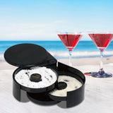 3 Tier Bar Glass Rimmer Bartender Tool | 3-Layer Plastic Cocktail Seasoning & Dip Box with Labeled Compartments | Food-Safe ABS for Home, Student, or Professional Use | 1-Pack