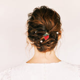 6-Pack Small Red Strawberry Hair Clips Decorative Fruit Style Hair Accessories