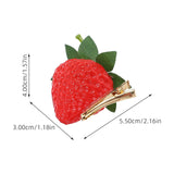 6-Pack Small Red Strawberry Hair Clips Decorative Fruit Style Hair Accessories