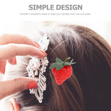 6-Pack Small Red Strawberry Hair Clips Decorative Fruit Style Hair Accessories