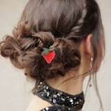 6-Pack Small Red Strawberry Hair Clips Decorative Fruit Style Hair Accessories
