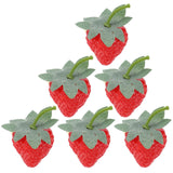 6-Pack Small Red Strawberry Hair Clips Decorative Fruit Style Hair Accessories