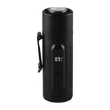 Portable Clip on Fan with 5 Speeds & LED Light, Rechargeable Hands-Free Waist Clip Fan for Shirt, Belt & Desk, Personal Mini Cooling Function Fans for Travel, Office, Outdoor,White