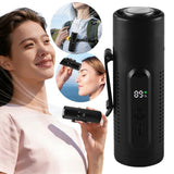 Portable Clip on Fan with 5 Speeds & LED Light, Rechargeable Hands-Free Waist Clip Fan for Shirt, Belt & Desk, Personal Mini Cooling Function Fans for Travel, Office, Outdoor,White