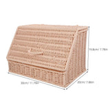 Natural Rattan Bread Basket with Lid for Snack Storage and Party Serving