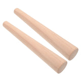 2Pcs Wooden Sauerkraut Tamper for Fermentation with Ergonomic Handle Beige Solid Wood