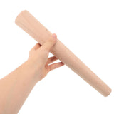 2Pcs Wooden Sauerkraut Tamper for Fermentation with Ergonomic Handle Beige Solid Wood