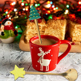 4 Spoons of Hot Chocolate Spoons Stainless Steel Dessert Scoop for Christmas Tea