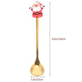 4 Spoons of Hot Chocolate Spoons Stainless Steel Dessert Scoop for Christmas Tea