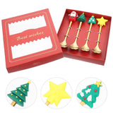 4 Spoons of Hot Chocolate Spoons Stainless Steel Dessert Scoop for Christmas Tea