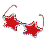 Frameless Star Shaped Sunglasses in Red for Adults, Stylish Festival & Party Eyewear Accessories