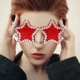 Frameless Star Shaped Sunglasses in Red for Adults, Stylish Festival & Party Eyewear Accessories