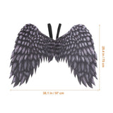 Black Cosplay Party Wings, Nonwoven Fabric Costume Accessory, 1 Pack for , Dress Up, Photo Props